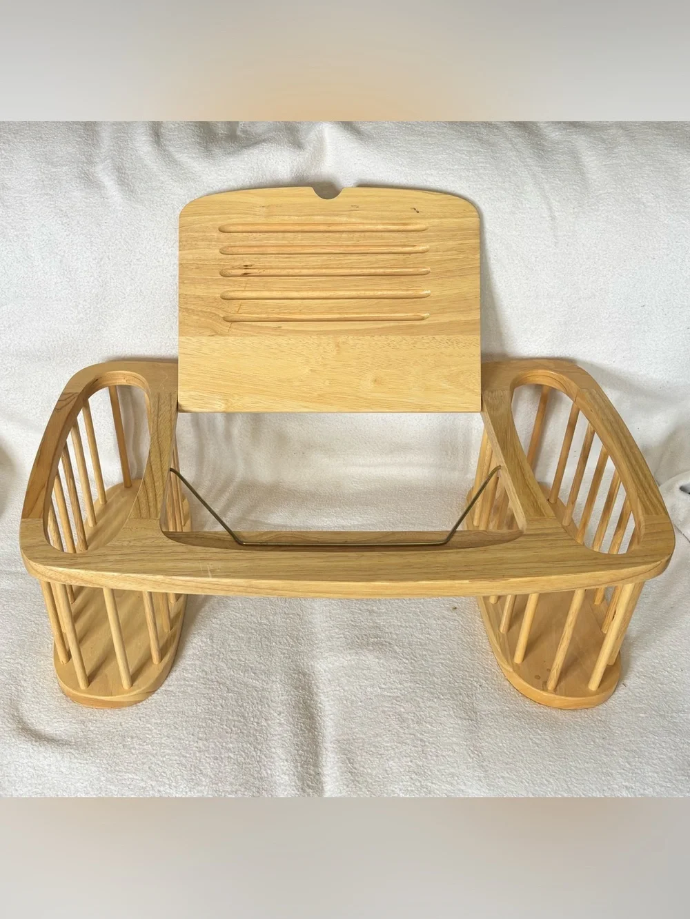 Vintage wooden bed tray and adjustable reading stand and racks